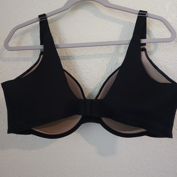 Soma Vanishing Back Bra 38DD Black Lace/Cream Full Coverage Underwire Padded - Picture 2 of 5